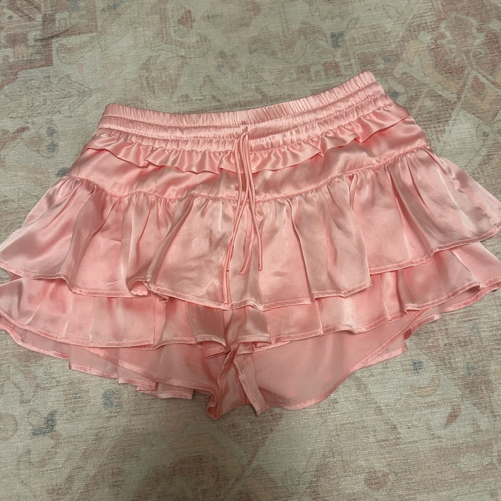 Pink Ruffled Mini Skirt
